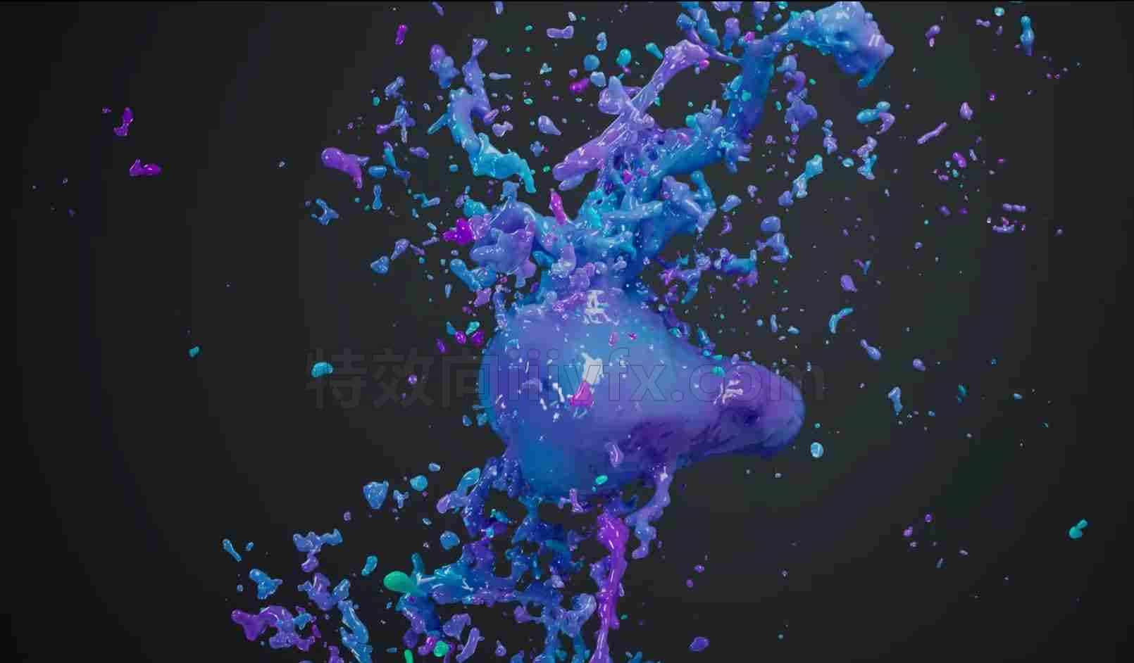Houdini广告级Paint Splatter模拟|抽象动态图形-扰乱形成聚合工程