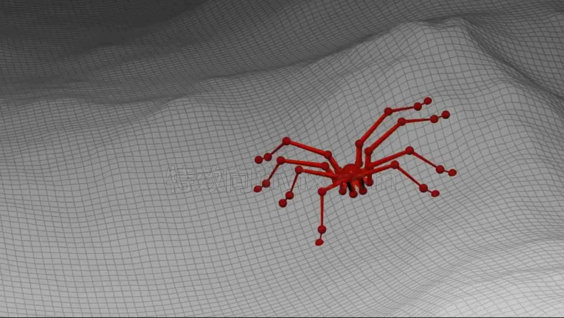Houdini蜘蛛在坎坷路上爬行KineFX Spider