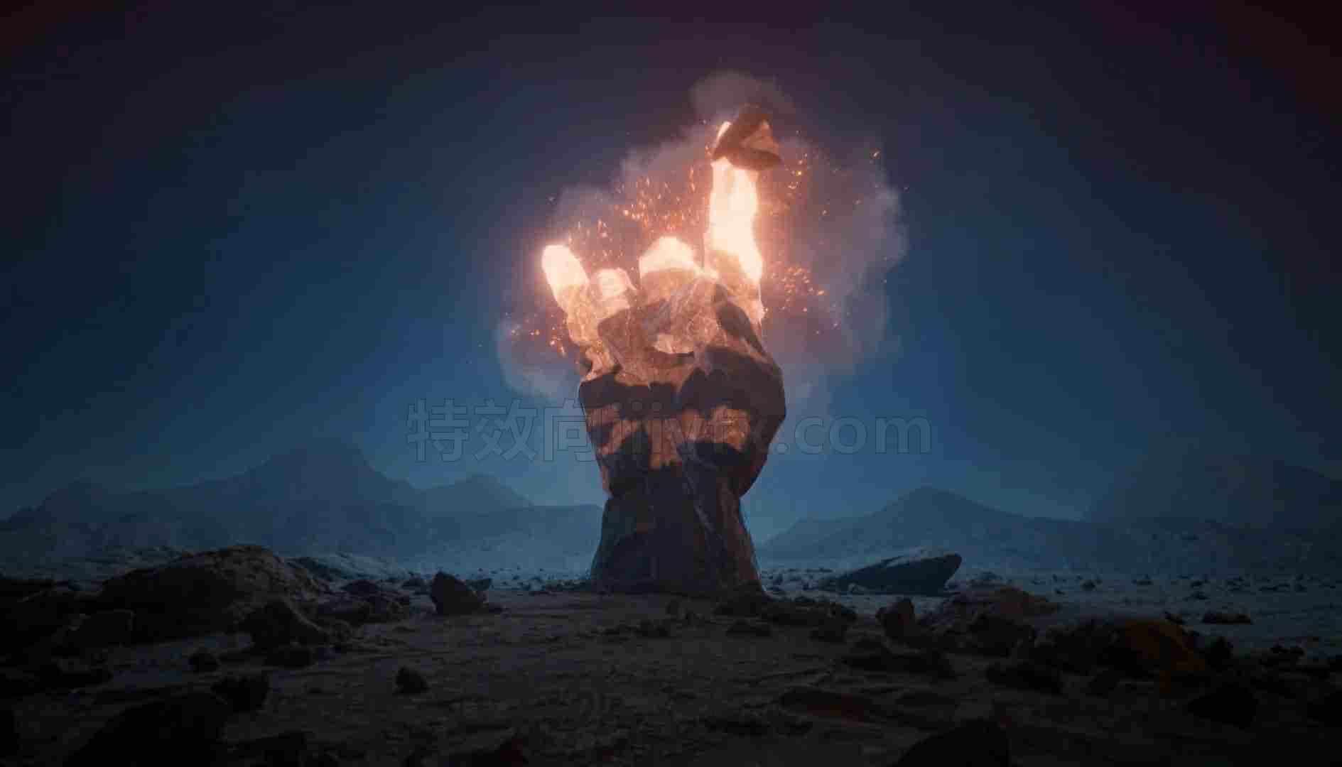 voxyde Houdini魔法石碎块汇聚集能量火焰聚合专业nuke合成Magical Rock Assembly – Houdini & Nuke VFX Course