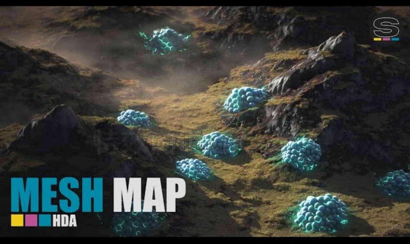 Calculate AO, Curvature, Thickness, Normal and ID Masks | Mesh Map HDA | Houdini集A