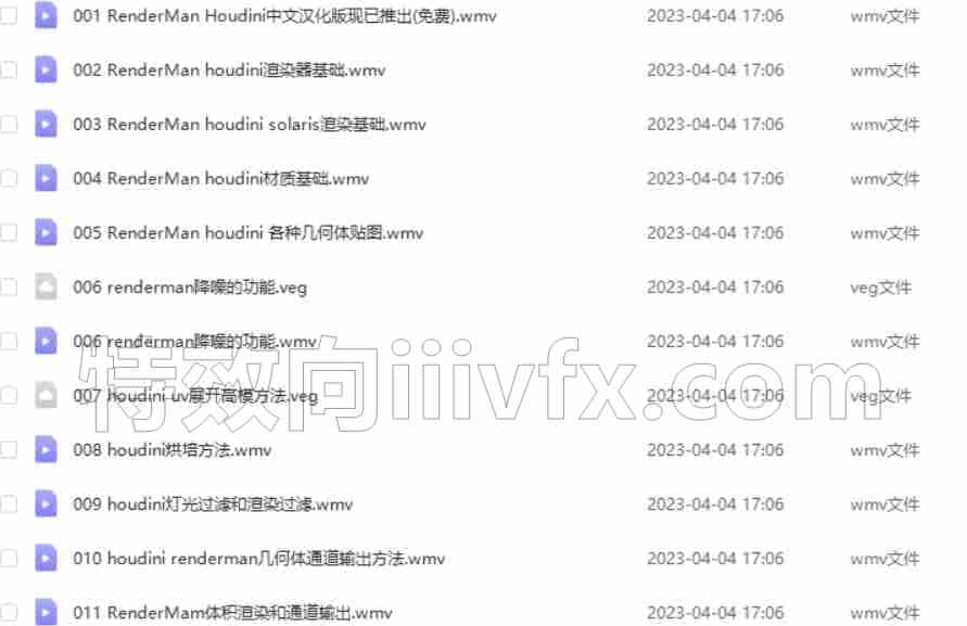 某社区RanderMan Houdini中文版教程视频