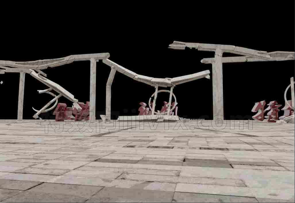 houdini破碎特效三维影视blender建筑物倒塌带约束hip工程文件