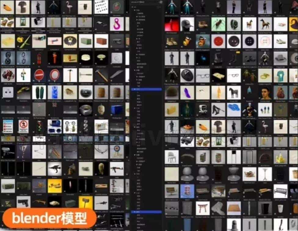 【素材】价值上千blender模型B资产库8000+高细节模型涵盖各种类目带贴图材质贴图材质纹理预设包