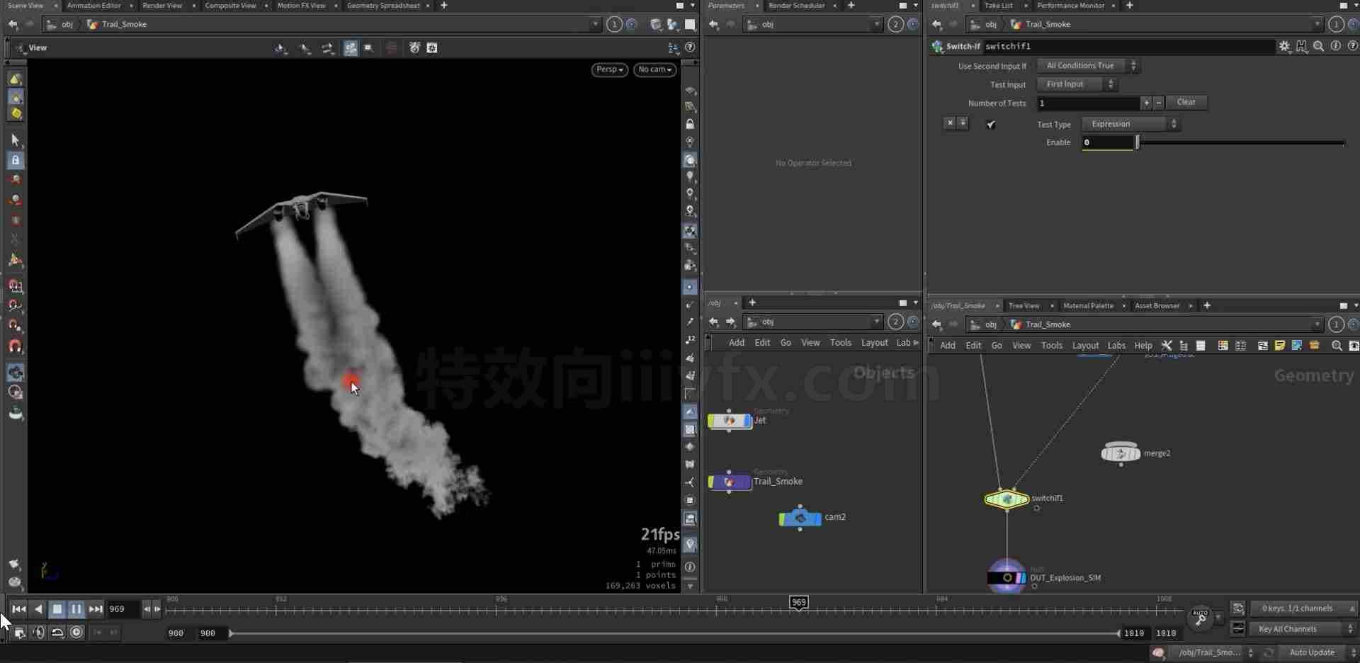 houdini防断层战机烟雾拖尾工程子步 - Better Smoke Advection + Taper + HIP File - B站 ...