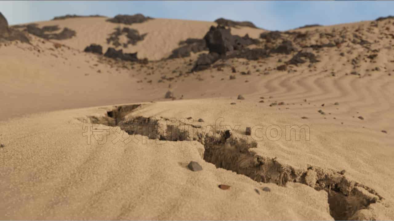 Houdini20.5沙漠地面沙子陷坑地裂开粒子地陷效果Introduction to Houdini: Grains