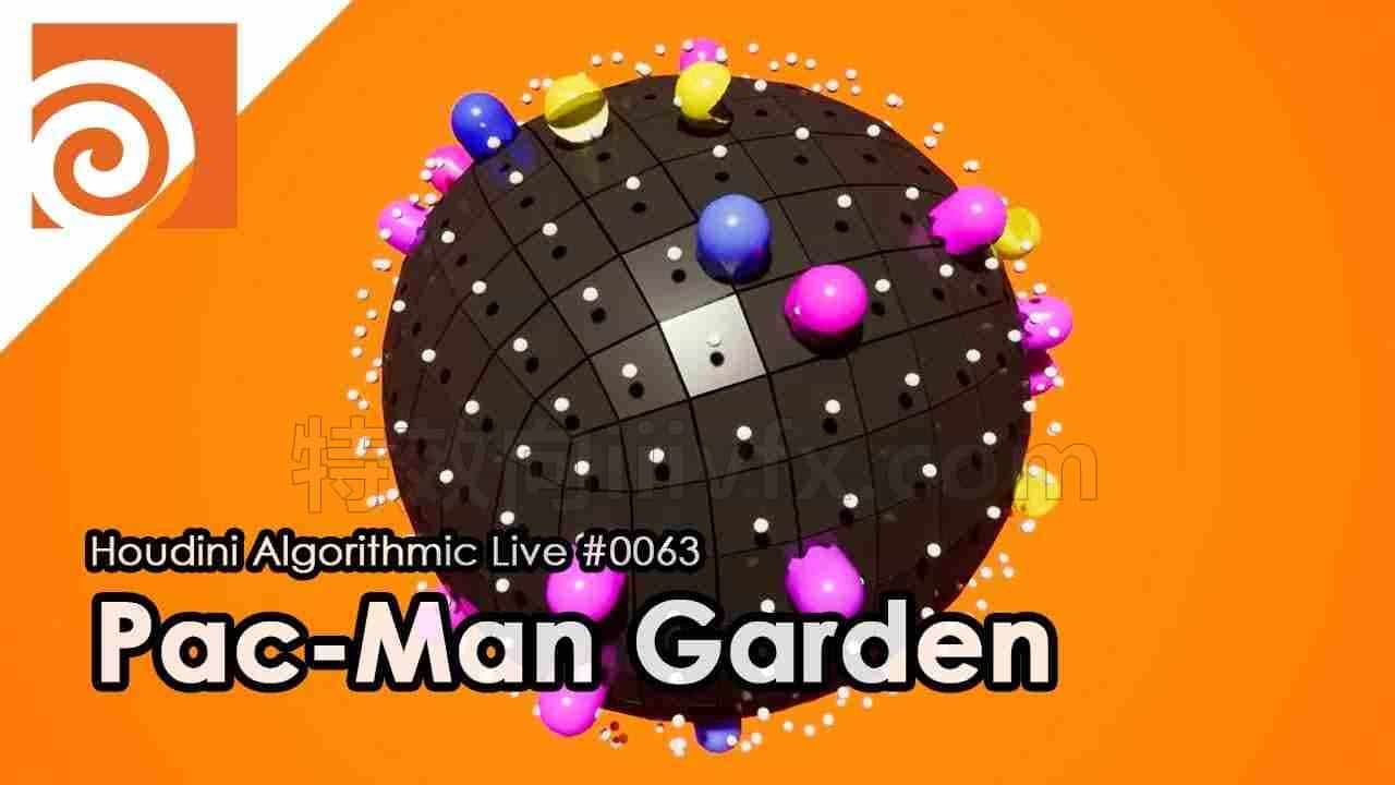 VEX吃豆人Houdini Algorithmic Live #063 – Pac-Man Garden