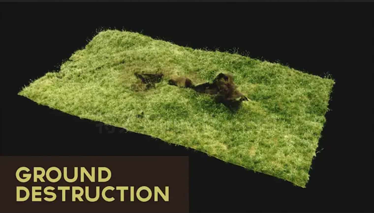 Houdini软体草地破坏hip臀部工程文件Soft Ground Destruction VFX using Houdini20