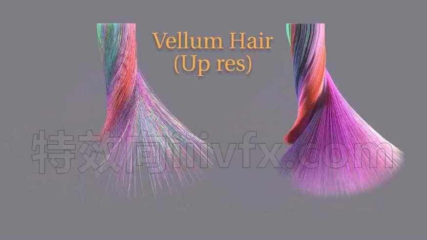 Houdini – vellum hair 低精度模拟制作高精度头发效果（附工程文件）