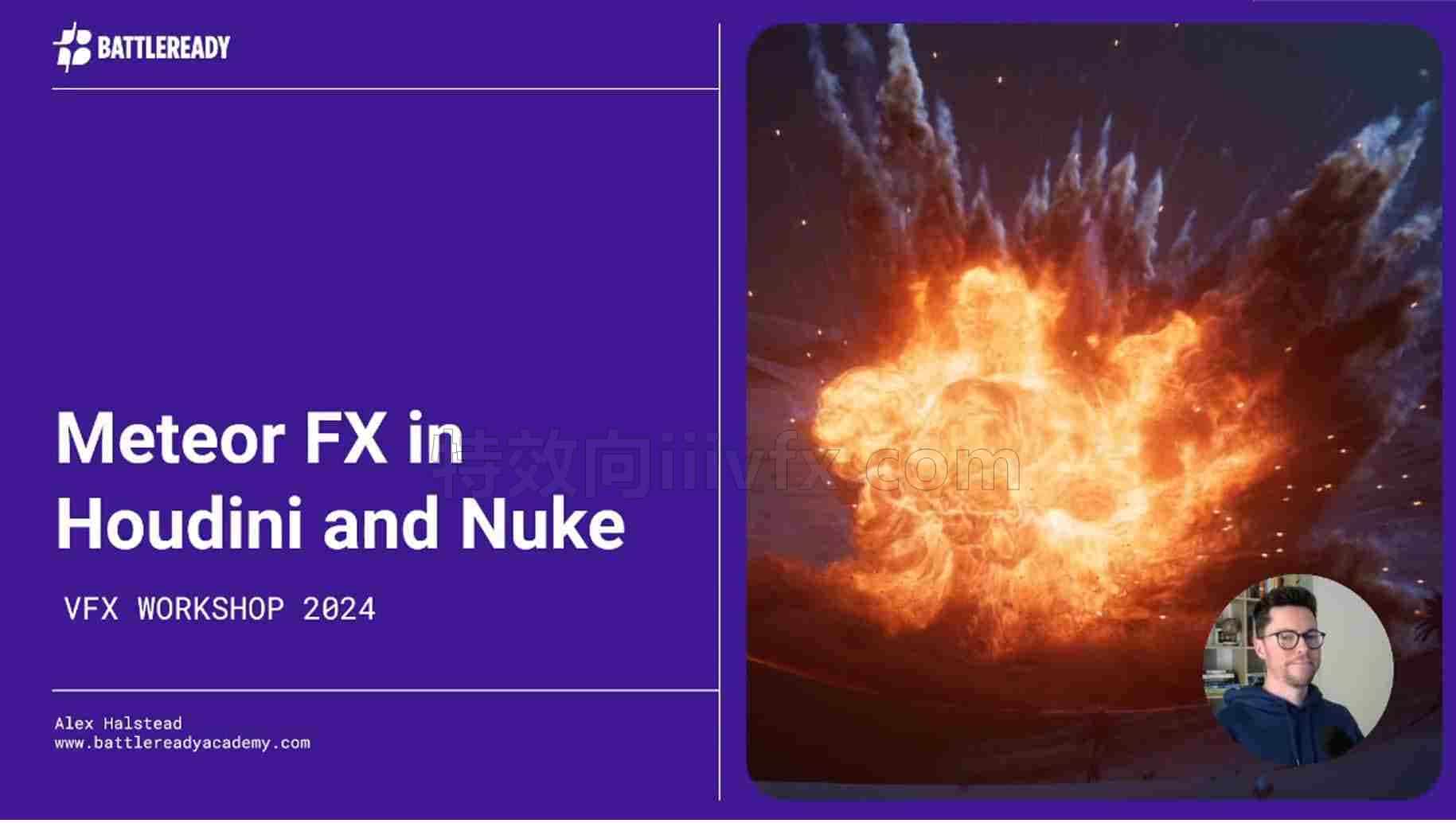 Houdini&Nuke大型流星撞击地面爆炸课程Meteor FX in Houdini and Nuke - B站/公众号:特效向