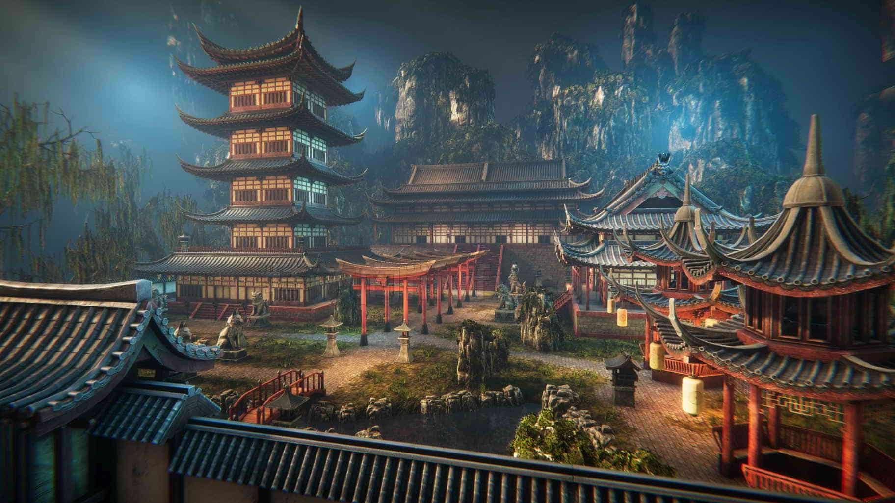 古风国风模型UE5002-Asian-architecture-5.0雅典古代建筑日式风格UE5项目