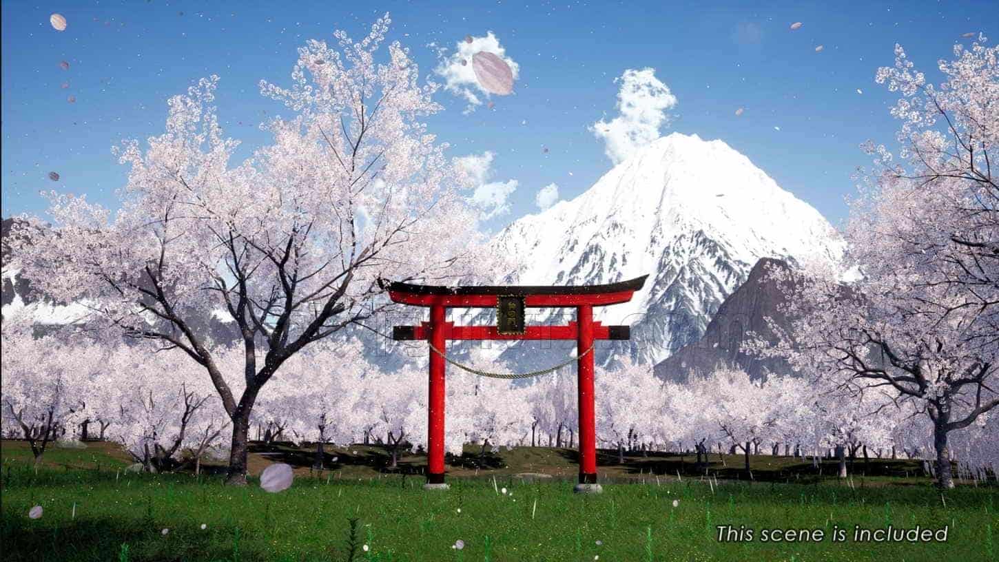 古风国风模型UE5009-CHERRY-TREE—SAKURA雅典古代建筑日式风格UE5项目
