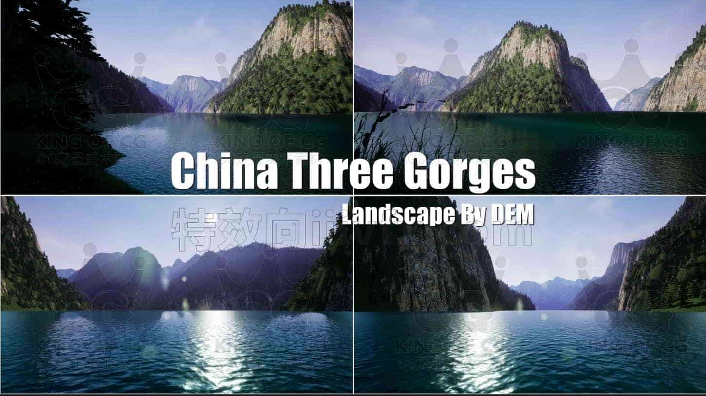 古风国风模型UE5011-China-Three-Gorges雅典古代建筑日式风格UE5项目