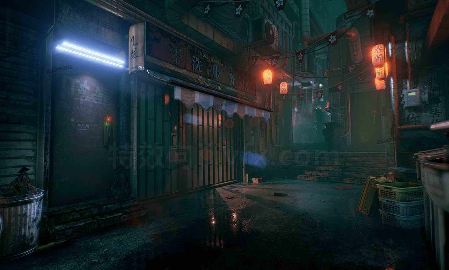 古风国风模型UE5016-Hong-Kong-Alley雅典古代建筑日式风格UE5项目
