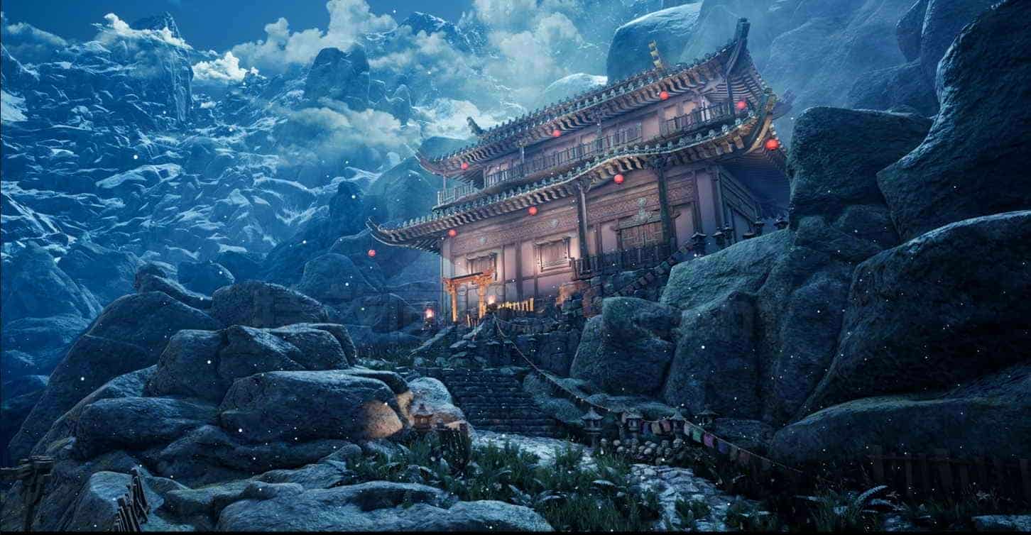 古风国风模型UE5029-Mountain-Temple-Modular-Kit雅典古代建筑日式风格UE5项目