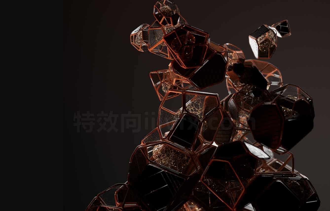 在Houdini展开曲线和压缩几何水晶