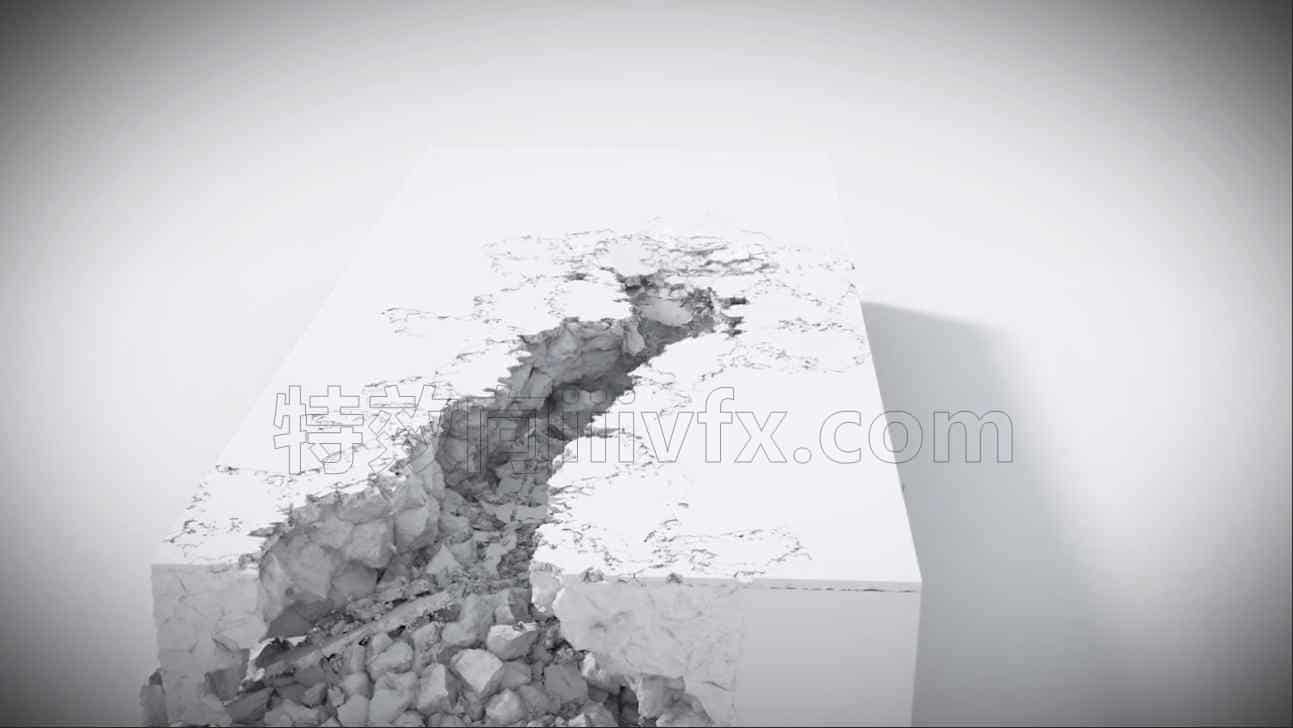 houdini地面破碎地陷白膜地裂工程文件