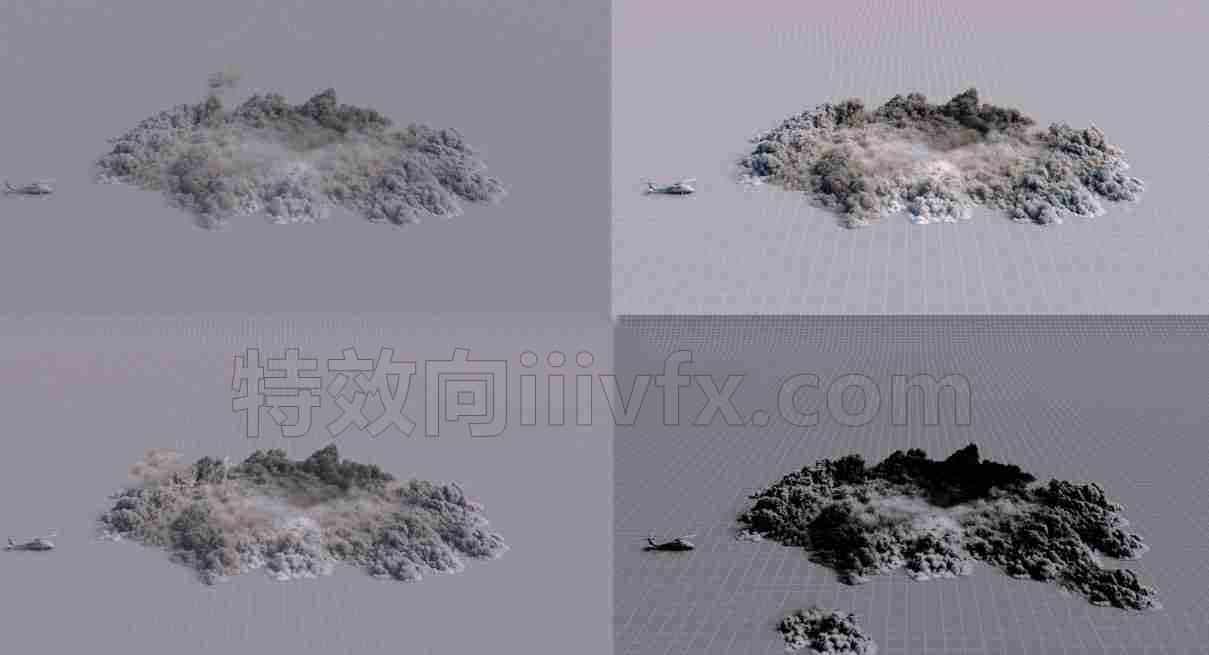 Houdini18.5电影级爆炸地面烟尘文件
