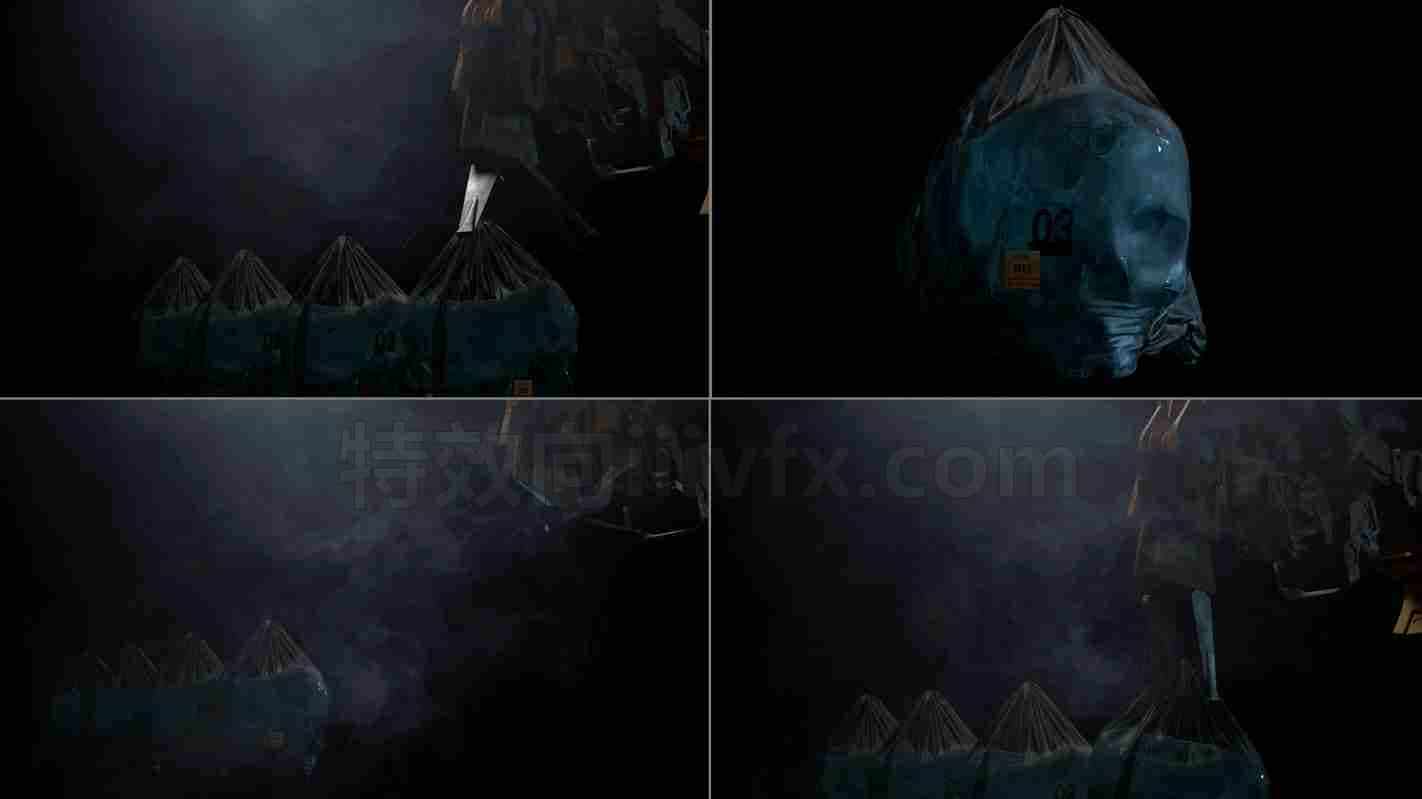 Houdini塑料收缩包装和机械 hip工程