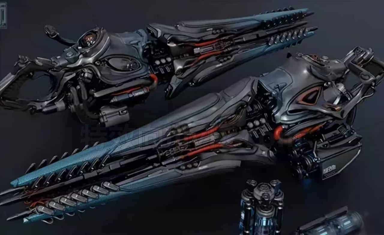 使用Substance和Blender模型设计3D武器游戏资产
