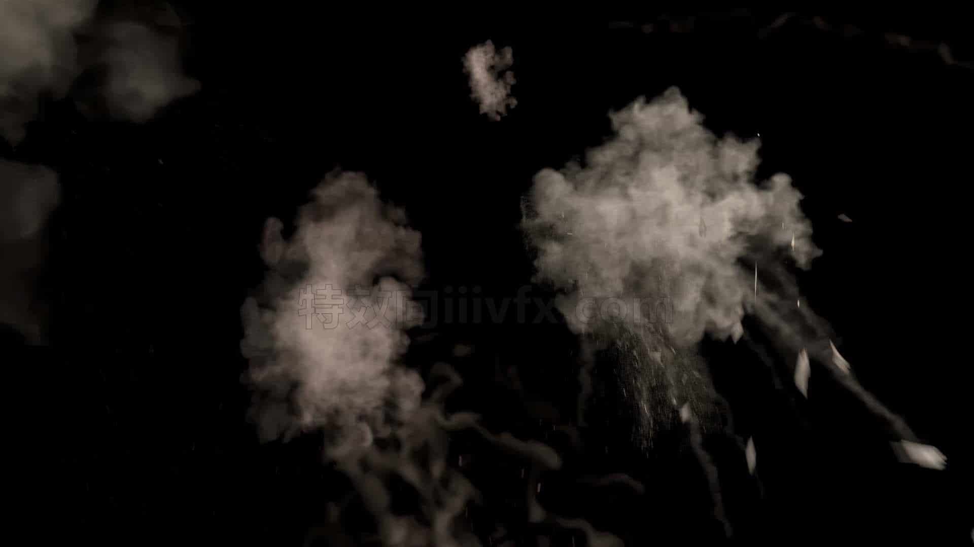 子弹射击墙面pyro烟雾灰尘碎渣hip工程