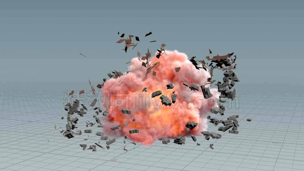 houdini小木屋爆炸破碎特效hip工程文件