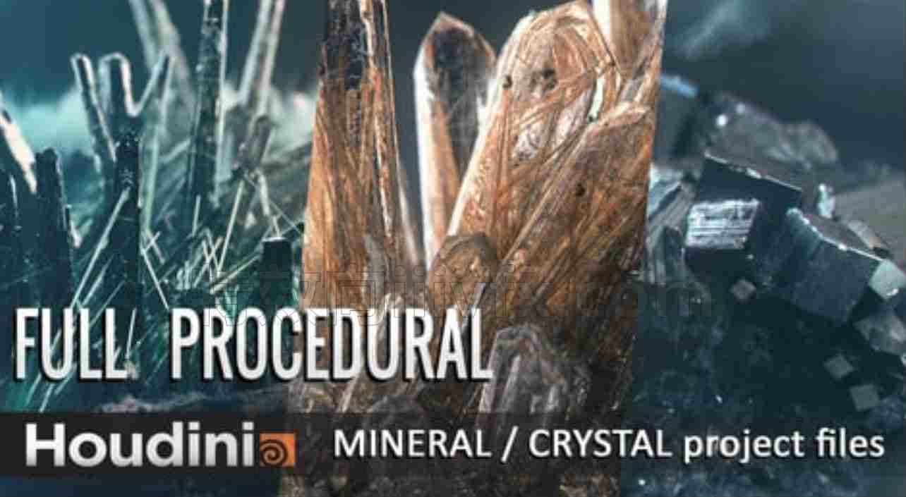 Houdini制作矿石/水晶工程MINERAL / CRYSTAL STUDIES PROJECT FILES