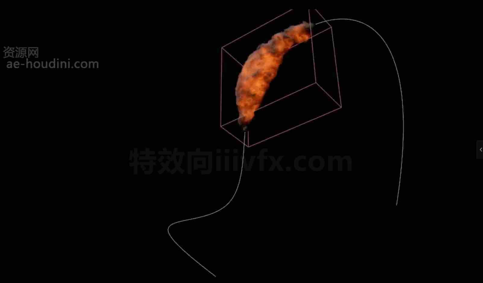 沿着曲线路径晶格扭曲的火焰hip工程Twisting Volume Along Path [ H18.5 ] + [ HIP File ]