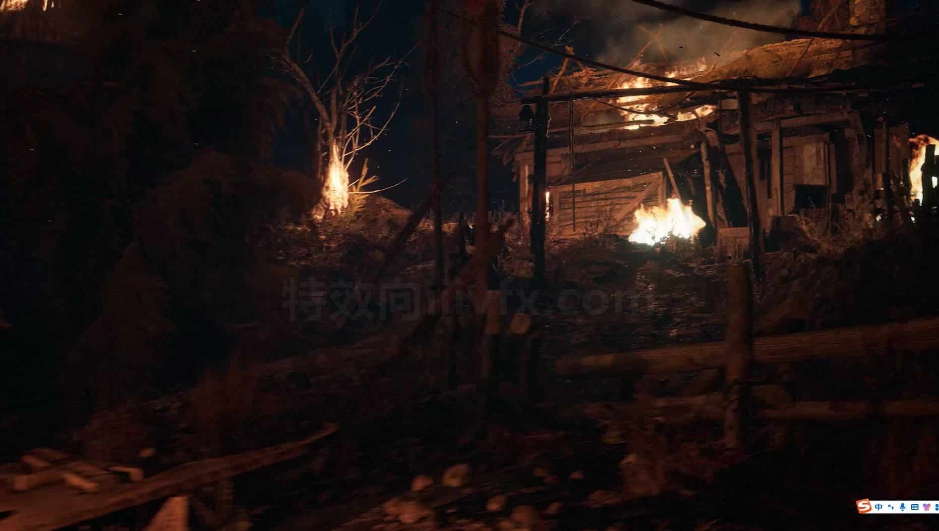 乡村火灾hip工程文件场景SideFX Labs | Village Fire