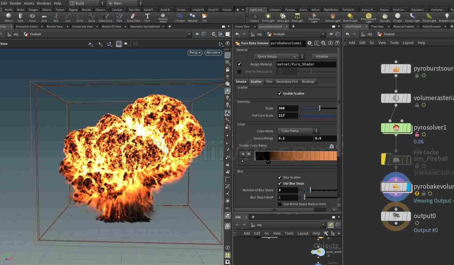 houdini18.5爆炸火球特效工程文件