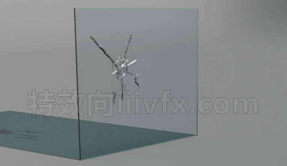 Houdini玻璃裂纹破碎效果Houdini Glass Crack Effect ( Hip File )