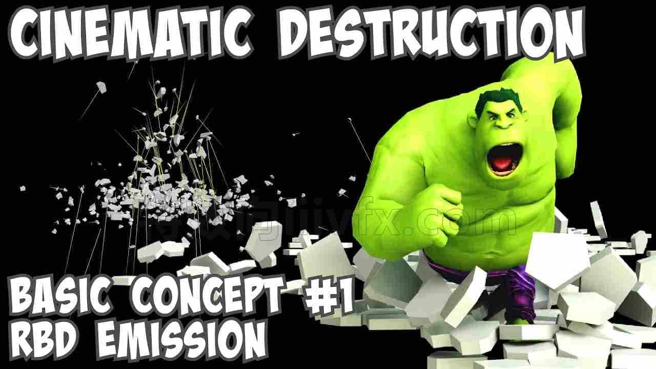 电影破坏基本概念工程（刚体动力学）Cinematic Destruction Basic Concept #5 RBD Trigger Points (Rigid Body Dynamics)