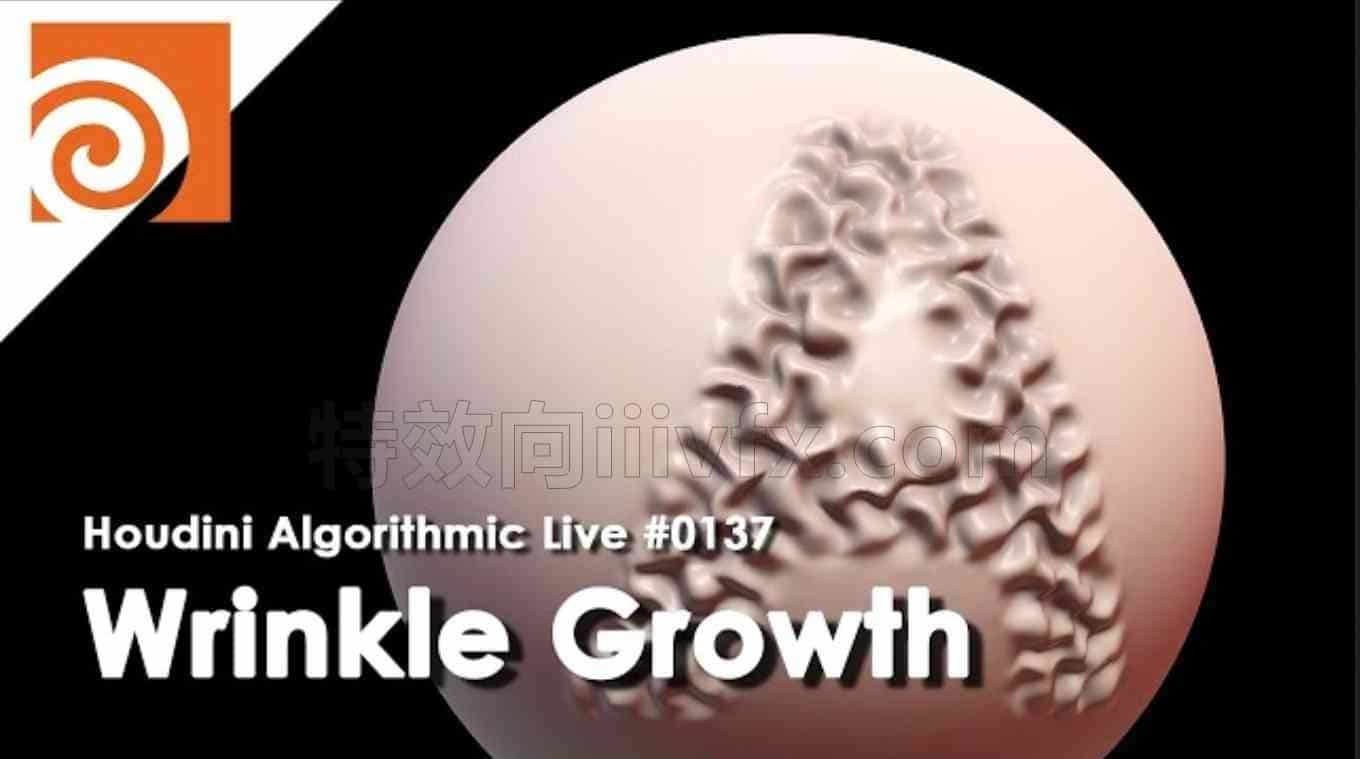 Houdini皱纹生长Houdini Algorithmic Live #137 – Wrinkle Growth