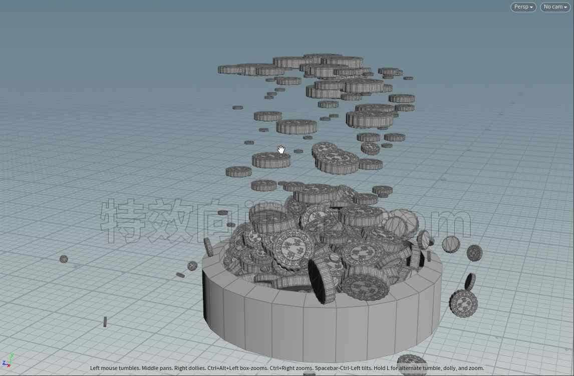 houdini粒子替代模型刚体解算hip工程文件