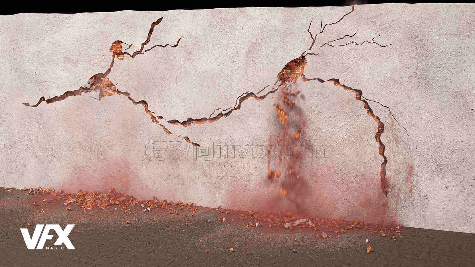 Houdini 20墙体裂缝路径破碎hip工程文件