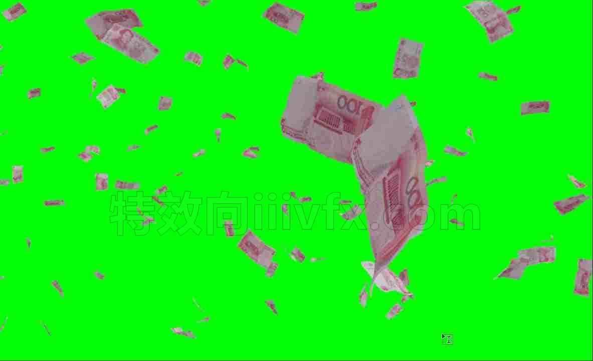 28 三维绿幕特效素材钞票雨横屏竖屏AE视频Pr