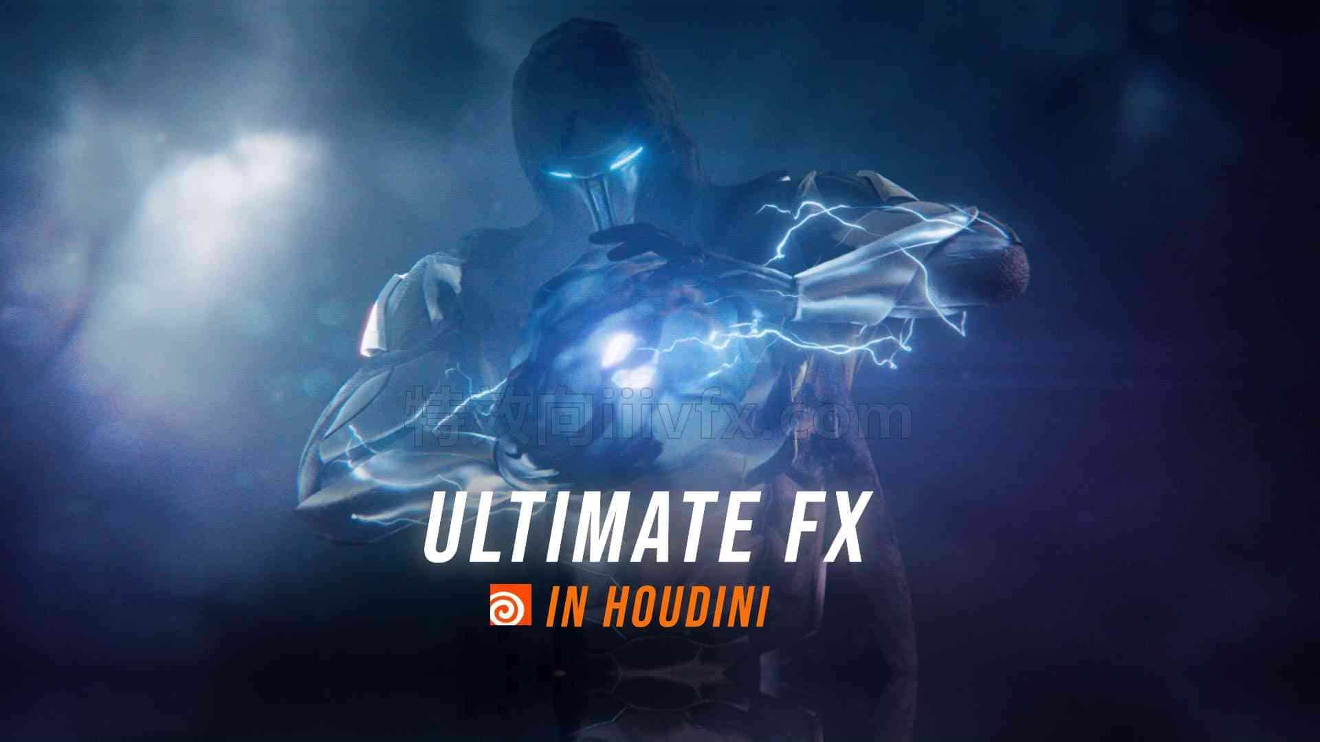 【炸裂】Houdini20.5终极特效闪电流魔法能量球破坏地面破碎暴雨天雨滴下雨闪电矛-三部全 Ultimate FX in Houdini – VFX Workshop Teaser