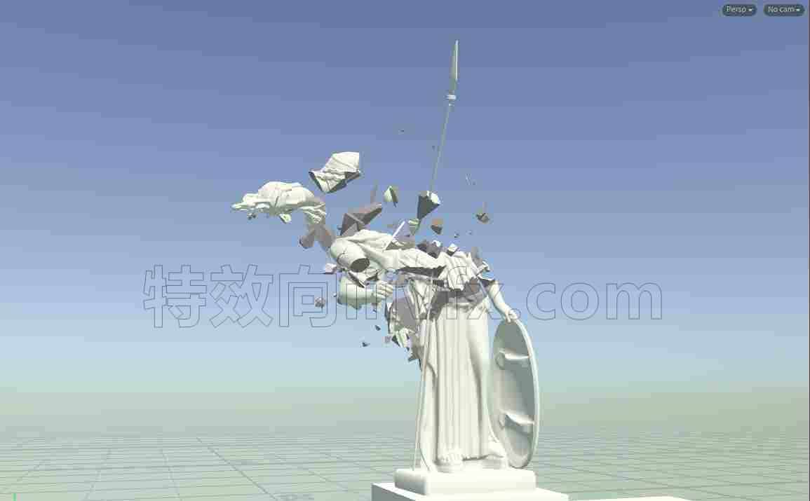 学生毕业作品houdini陨石撞击破碎倒塌特效hip工程文件