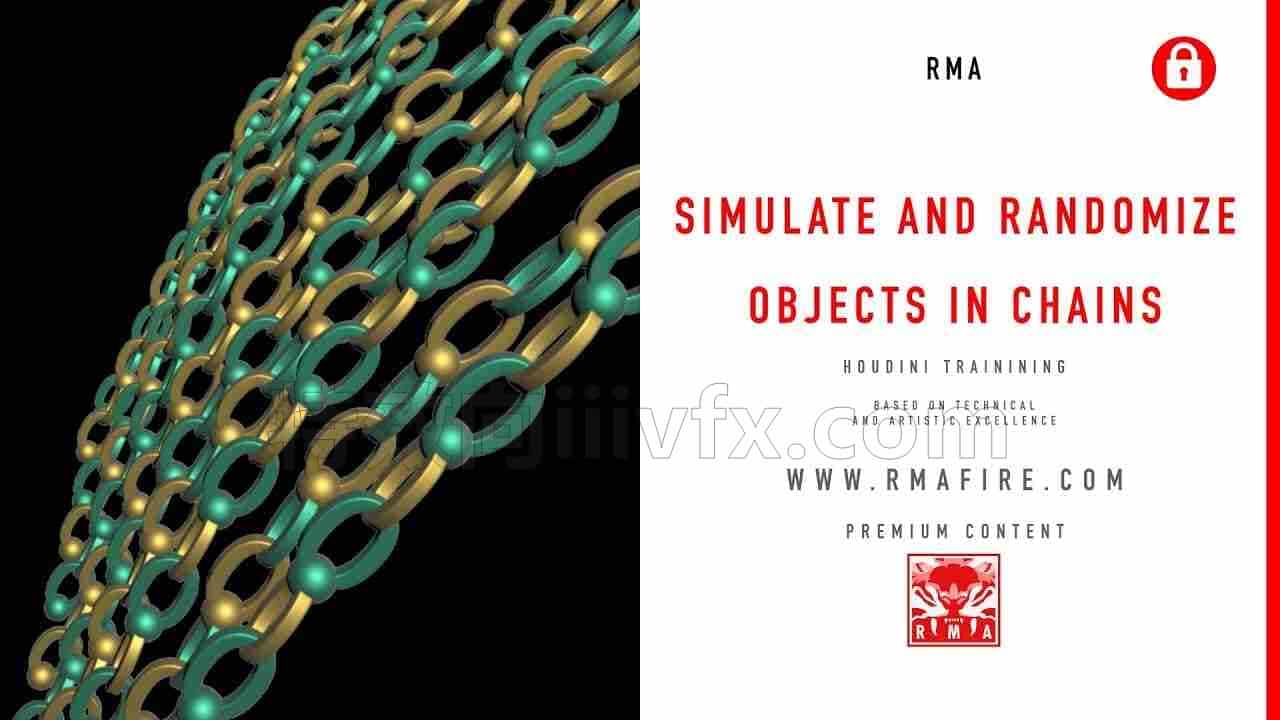 随机飘动的铁链hip工程Simulate and randomize objects in chains in Houdini