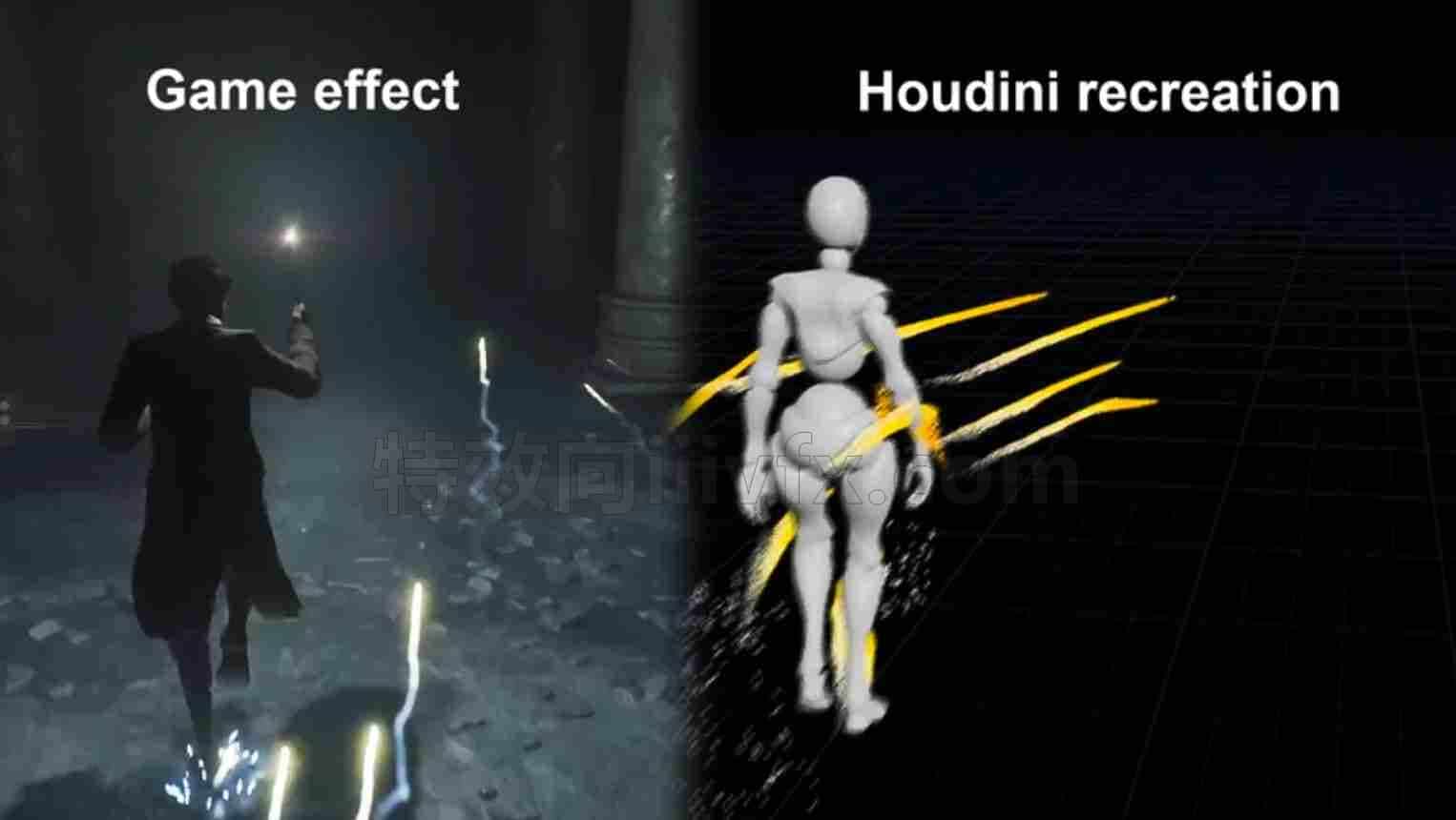 魔法拖尾步道效果娱乐工程Sidefx houdini  Hogwarts Legacy ancient magic trail effect recreation