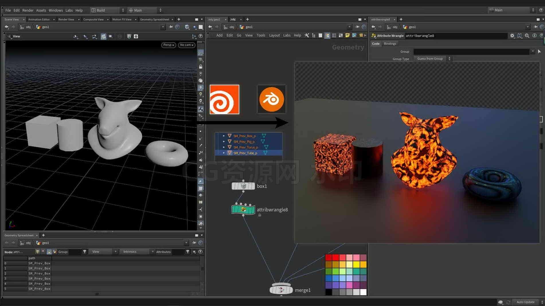 Houdini_FBX导出命名导入Blender-技巧分享落于-B站/公众号:特效向