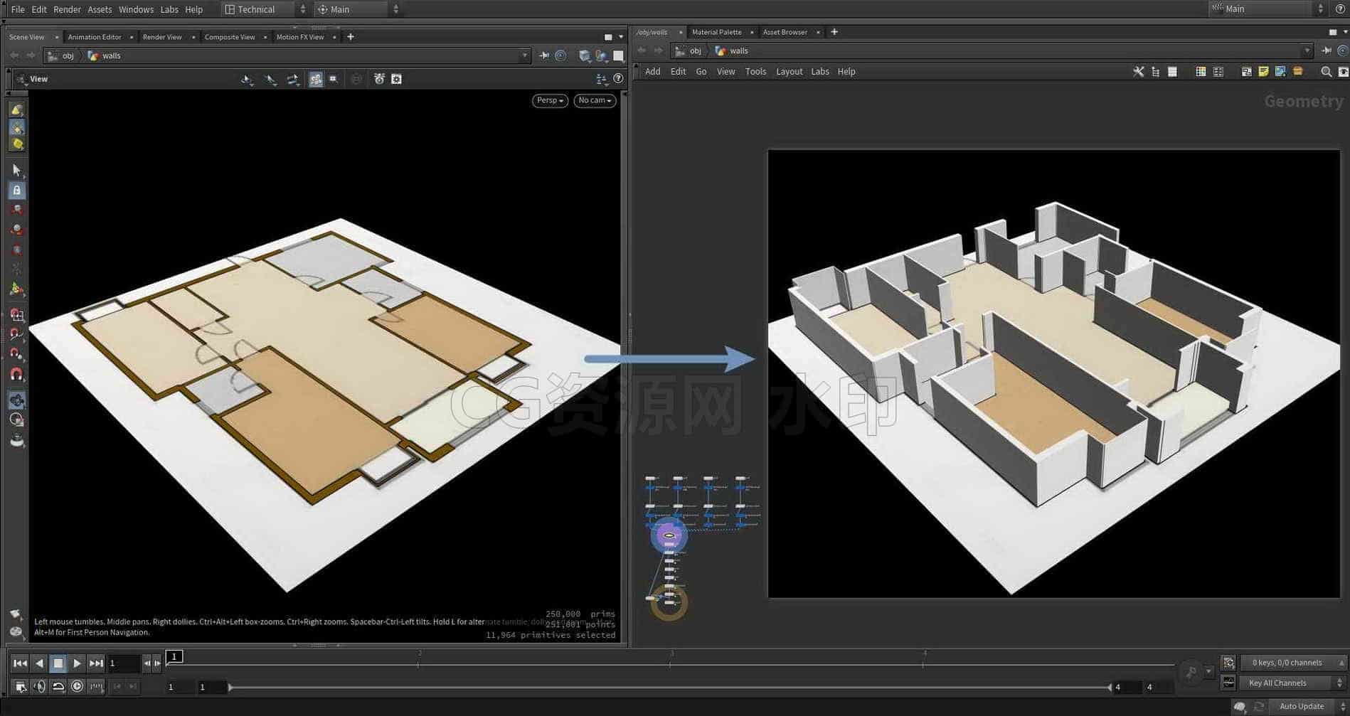 Houdini_根据图片生成墙面-工具分享落于-B站/公众号:特效向