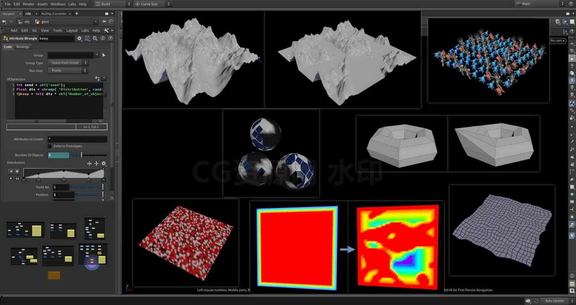 Houdini_常用VEX整理05-工具分享落于-B站/公众号:特效向