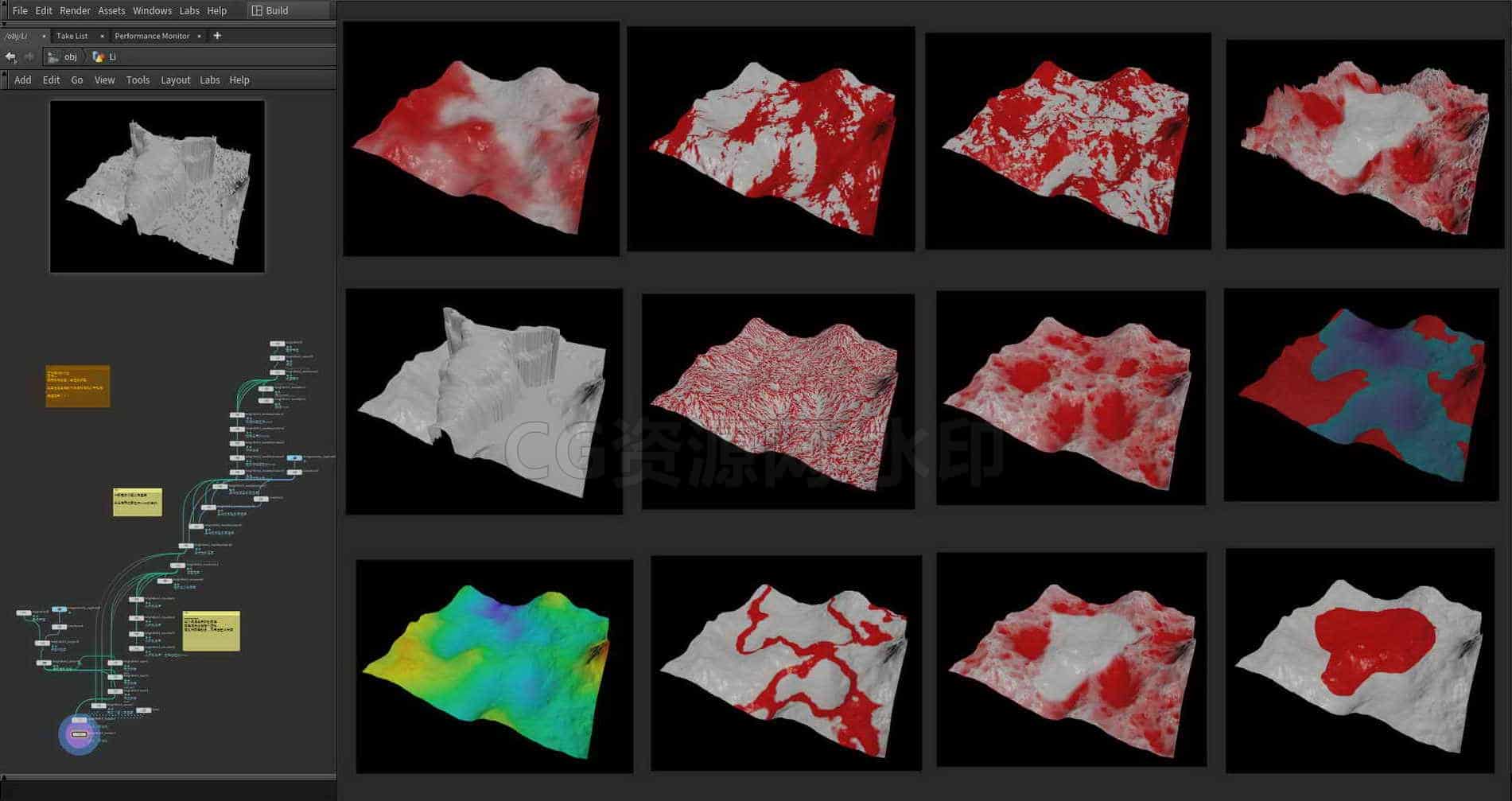 Houdini_地形工具常用节点整理03-文件分享落于-B站/公众号:特效向