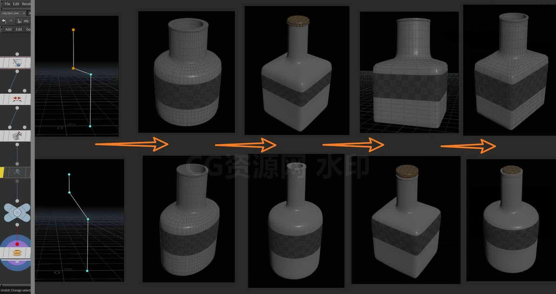Houdini_瓶子生成器-工具分享落于-B站/公众号:特效向