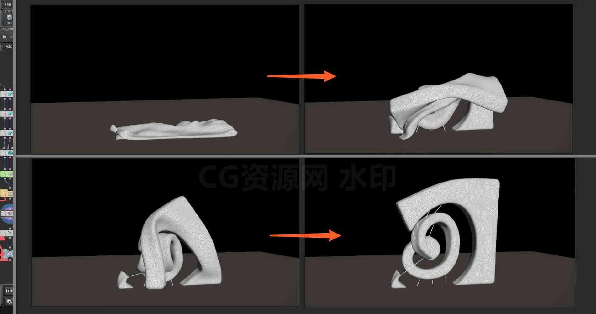 Houdini_充气后_恢复原始模型样式的小案例-工具分享落于-B站/公众号:特效向