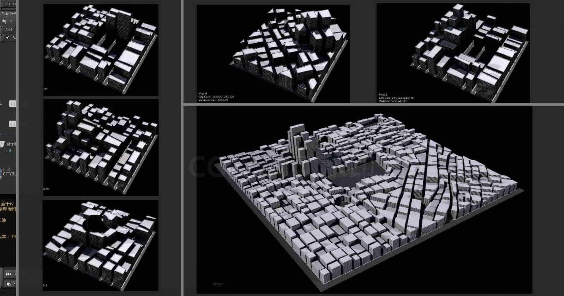 Houdini_通过PDG工作流_生成城市__以及排列图像-工具分享落于-B站/公众号:特效向