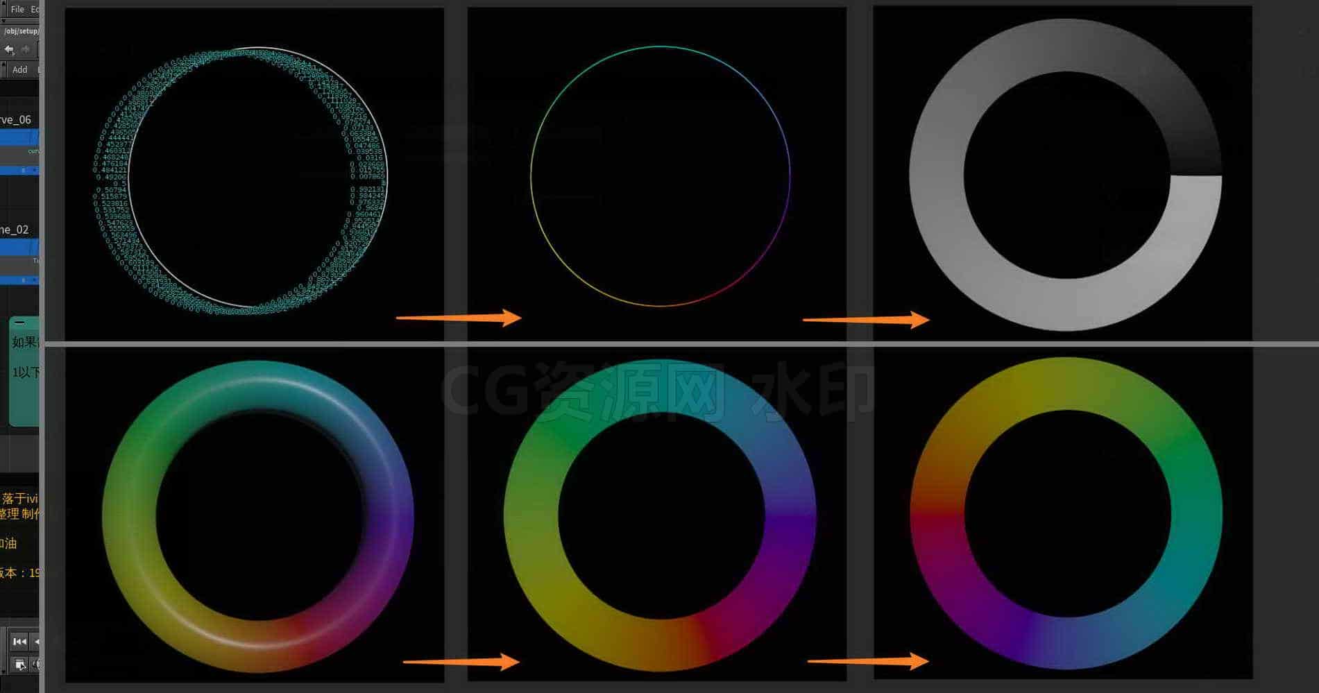 Houdini_VOP_色环循环偏移的效果-工具分享落于-B站/公众号:特效向