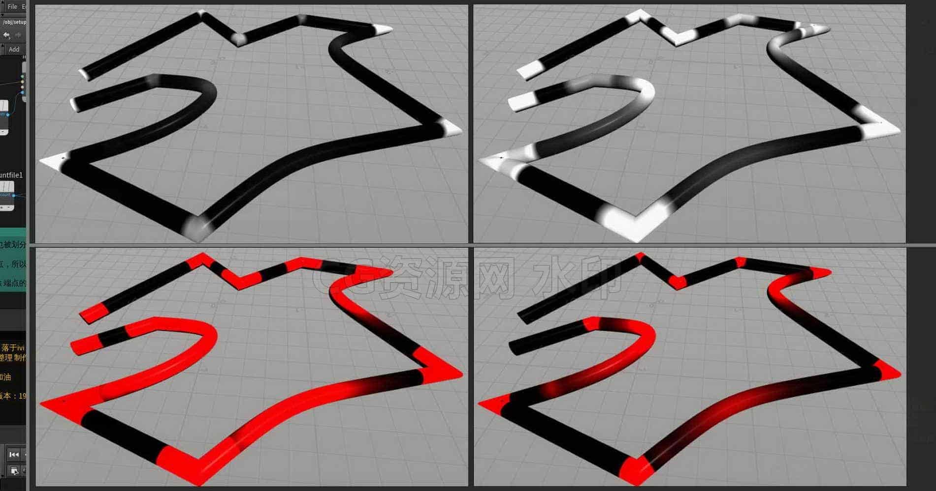 Houdini_VOP_计算线条的曲率-工具分享落于-B站/公众号:特效向