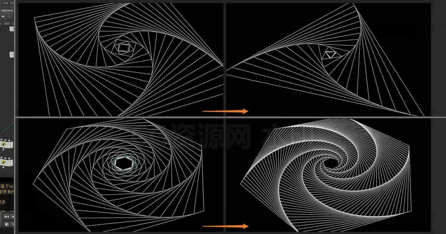 Houdini_配合求解器迭代_使图形_循环递进-工具分享落于-B站/公众号:特效向