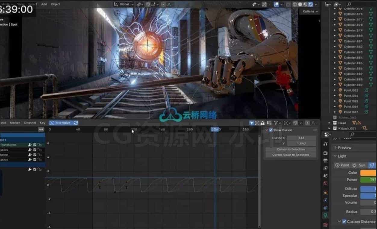 图片[2]-blender隧道内机械怪物激战动画全流程colosoBlender科幻动画制作：揭秘3D艺术家安娜的设计秘籍-B站/公众号:特效向